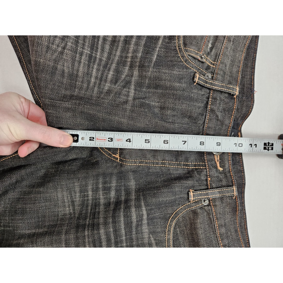 ED Hardy Jeans Men's 34x32 Love Kills Slowly Embroidered Skull Crowns Y2K - Picture 2 of 15